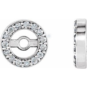 14K White .08 CTW Natural Diamond Earring Jackets with 3 mm ID - BN & CO JEWELRY