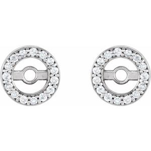 14K White .08 CTW Natural Diamond Earring Jackets with 3 mm ID - BN & CO JEWELRY