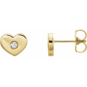 14K Yellow .06 CTW Natural Diamond Heart Earrings - BN & CO JEWELRY