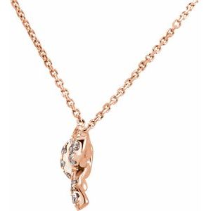 14K Rose 1/6 CTW Natural Diamond Bow 18" Necklace - BN & CO JEWELRY
