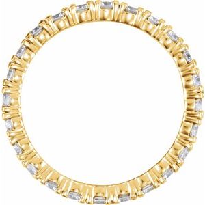 14K Yellow 1 1/3 CTW Natural Diamond Eternity Band Size 4.5 - BN & CO JEWELRY
