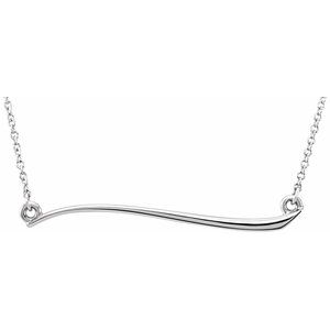 14K White Freeform Bar 17 1/2" Necklace - BN & CO JEWELRY