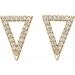 14K Yellow 1/5 CTW Natural Diamond Triangle Earrings - BN & CO JEWELRY