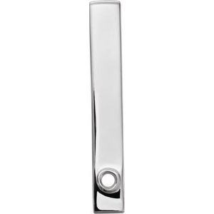 10K White 1-Stone Family Engravable Bar Slide Pendant - BN & CO JEWELRY