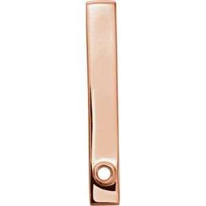 14K Rose 1-Stone Family Engravable Bar Slide Pendant - BN & CO JEWELRY
