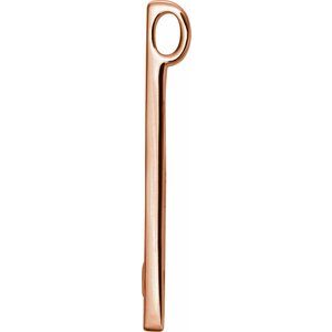 14K Rose 1-Stone Family Engravable Bar Slide Pendant - BN & CO JEWELRY