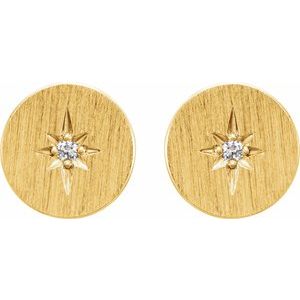 14K Yellow .02 CTW Natural Diamond Starburst Earrings - BN & CO JEWELRY