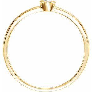 14K Yellow .06 CT Natural Diamond Bezel-Set Ring - BN & CO JEWELRY