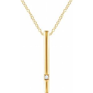 14K Yellow .015 CT Natural Diamond Bar 16-18" Necklace - BN & CO JEWELRY