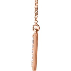 14K Rose 1/5 CTW Natural Diamond Triangle 16" Necklace - BN & CO JEWELRY
