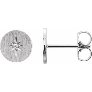 14K White .02 CTW Natural Diamond Starburst Earrings - BN & CO JEWELRY