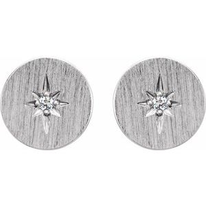 14K White .02 CTW Natural Diamond Starburst Earrings - BN & CO JEWELRY