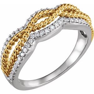 14K White/Yellow 1/4 CTW Natural Diamond Ring - BN & CO JEWELRY