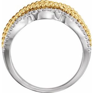 14K White/Yellow 1/4 CTW Natural Diamond Ring - BN & CO JEWELRY