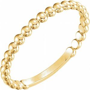 14K Yellow 2 mm Stackable Bead Ring - BN & CO JEWELRY