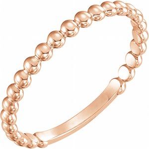 14K Rose 2 mm Stackable Bead Ring - BN & CO JEWELRY
