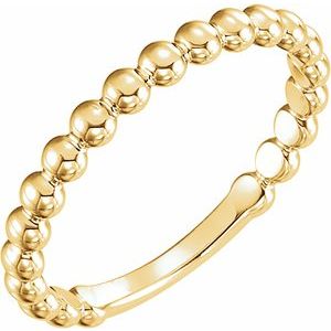 14K Yellow 2.5 mm Stackable Bead Ring - BN & CO JEWELRY