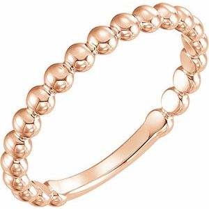 14K Rose 2.5 mm Stackable Bead Ring - BN & CO JEWELRY