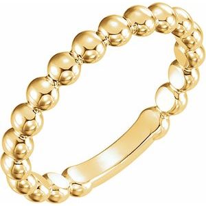 14K Yellow 3 mm Stackable Bead Ring - BN & CO JEWELRY