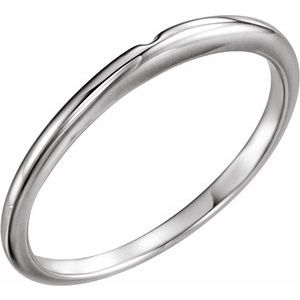 14K White #2 Matching Band with One-Notch - BN & CO JEWELRY