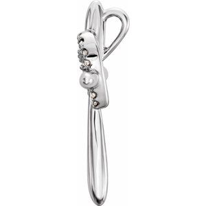 Sterling Silver .04 CTW Natural Diamond Cross with Heart Pendant - BN & CO JEWELRY