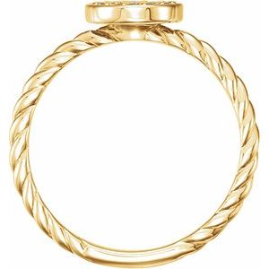14K Yellow 1/6 CTW Diamond Cluster Rope Ring - BN & CO JEWELRY