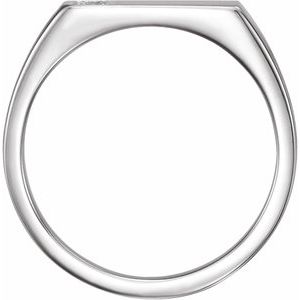 14K White 1/10 CTW Natural Diamond Signet Ring - BN & CO JEWELRY