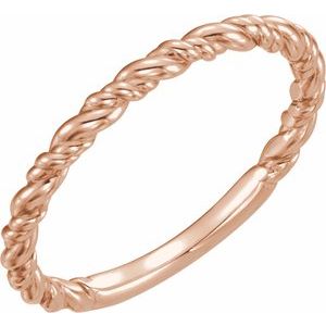 14K Rose Stackable Rope Ring - BN & CO JEWELRY