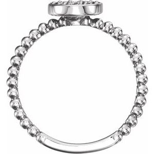 14K White 1/8 CTW Diamond Cluster Beaded Ring - BN & CO JEWELRY
