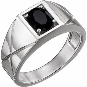 Sterling Silver Natural Black Onyx Ring - BN & CO JEWELRY