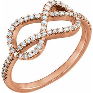 14K Rose 1/3 CTW Natural Diamond Knot Ring - BN & CO JEWELRY
