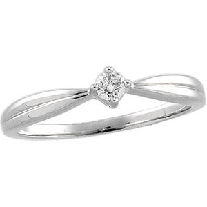 14K White 1/10 CTW Natural Diamond Ring - BN & CO JEWELRY
