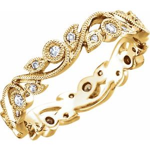 14K Yellow 1/4 CTW Natural Diamond Eternity Band Size 5 - BN & CO JEWELRY