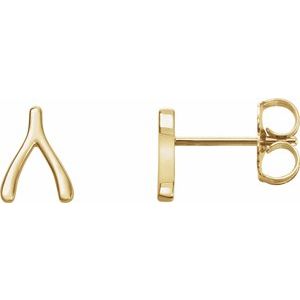 14K Yellow Wishbone Earrings - BN & CO JEWELRY