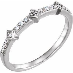 14K White 1/10 CTW Natural Diamond Stackable Ring - BN & CO JEWELRY