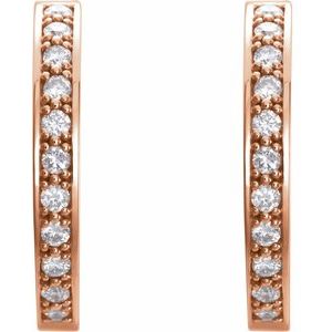 14K Rose 22.8 mm 1 CTW Natural Diamond Inside-Outside Hoop Earrings - BN & CO JEWELRY