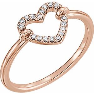 14K Rose .07 CTW Diamond Heart Ring - BN & CO JEWELRY