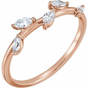 14K Rose 1/4 CTW Diamond Leaf Ring - BN & CO JEWELRY