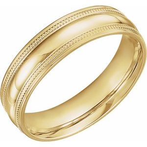 14K Yellow 6 mm Coin Edge Design Band Size 10 - BN & CO JEWELRY