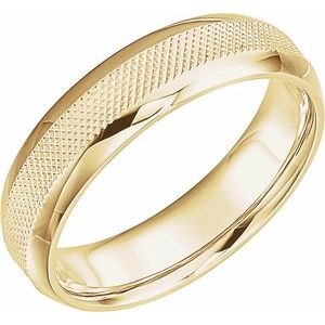 14K Yellow 6 mm Knurl Design Band Size 12 - BN & CO JEWELRY