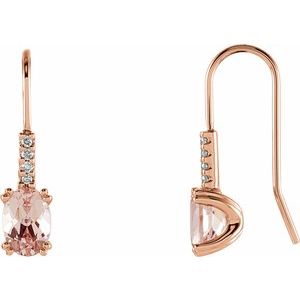 14K Rose Natural Morganite & .05 CTW Natural Diamond Earrings - BN & CO JEWELRY