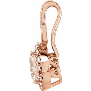 14K Rose Natural Morganite & 1/8 CTW Natural Diamond Pendant - BN & CO JEWELRY