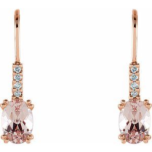 14K Rose Natural Morganite & .05 CTW Natural Diamond Earrings - BN & CO JEWELRY