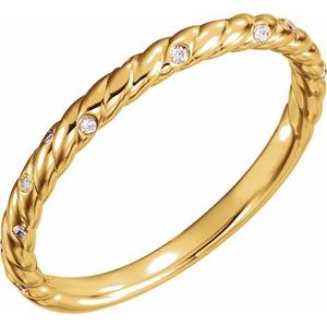 14K Yellow .04 CTW Natural Diamond Rope Band - BN & CO JEWELRY