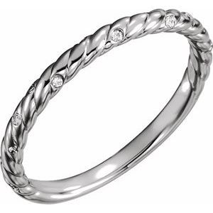 14K White .04 CTW Natural Diamond Rope Band - BN & CO JEWELRY
