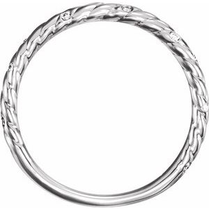 14K White .04 CTW Natural Diamond Rope Band - BN & CO JEWELRY