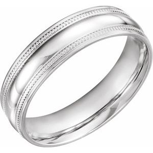 14K White 6 mm Coin Edge Design Band Size 10 - BN & CO JEWELRY