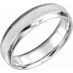 14K White 6 mm Knurl Design Band Size 10 - BN & CO JEWELRY