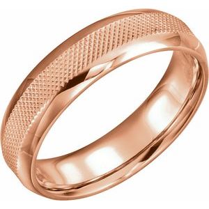 14K Rose 6 mm Knurl Design Band Size 10 - BN & CO JEWELRY