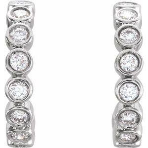 14K White 1/4 CTW Natural Diamond Huggie Earrings - BN & CO JEWELRY